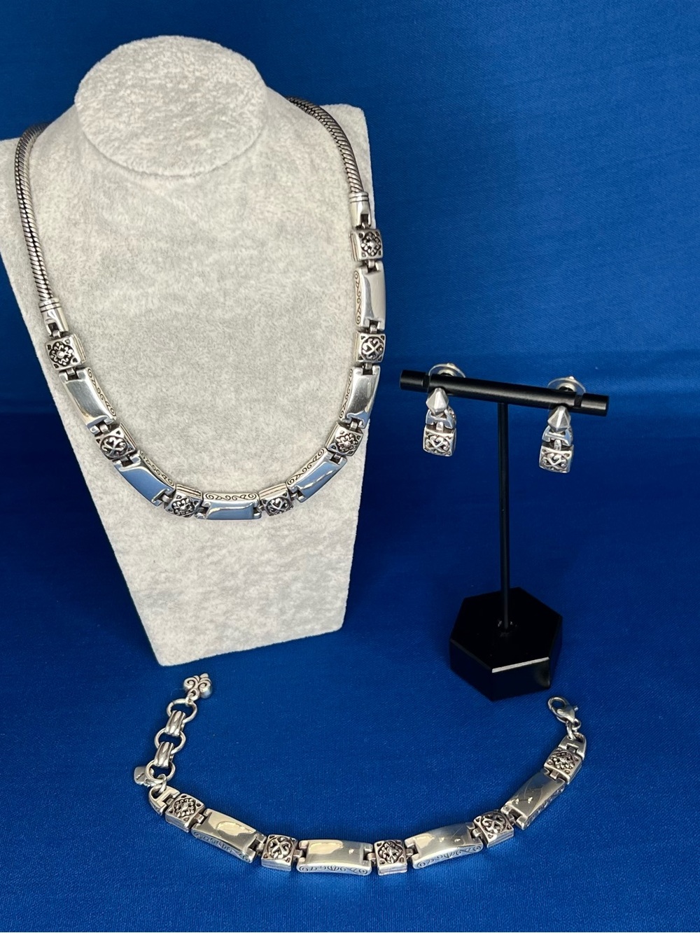 Brighton Silver-Tone Tribeca Linked Necklace, Bracelet & Earrings Set